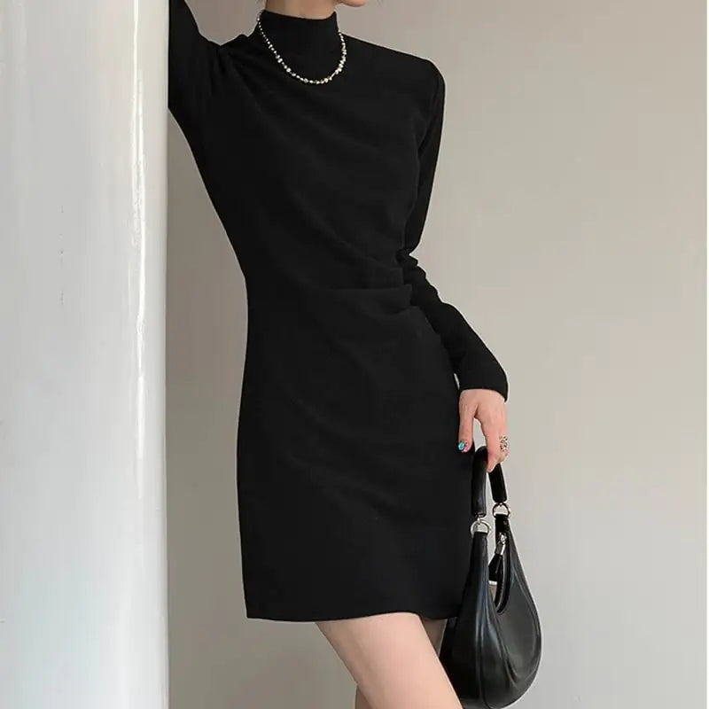 Little Black Dress | High-Neck Knitted