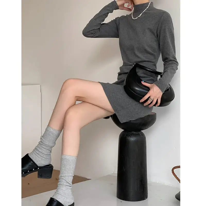 Little Black Dress | High-Neck Knitted