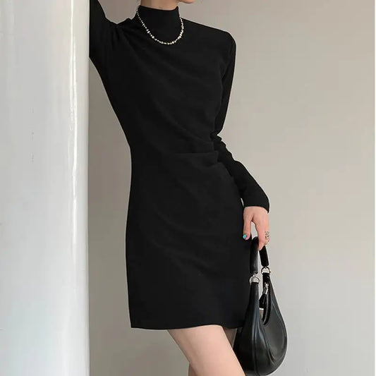 Little Black Dress | High-Neck Knitted