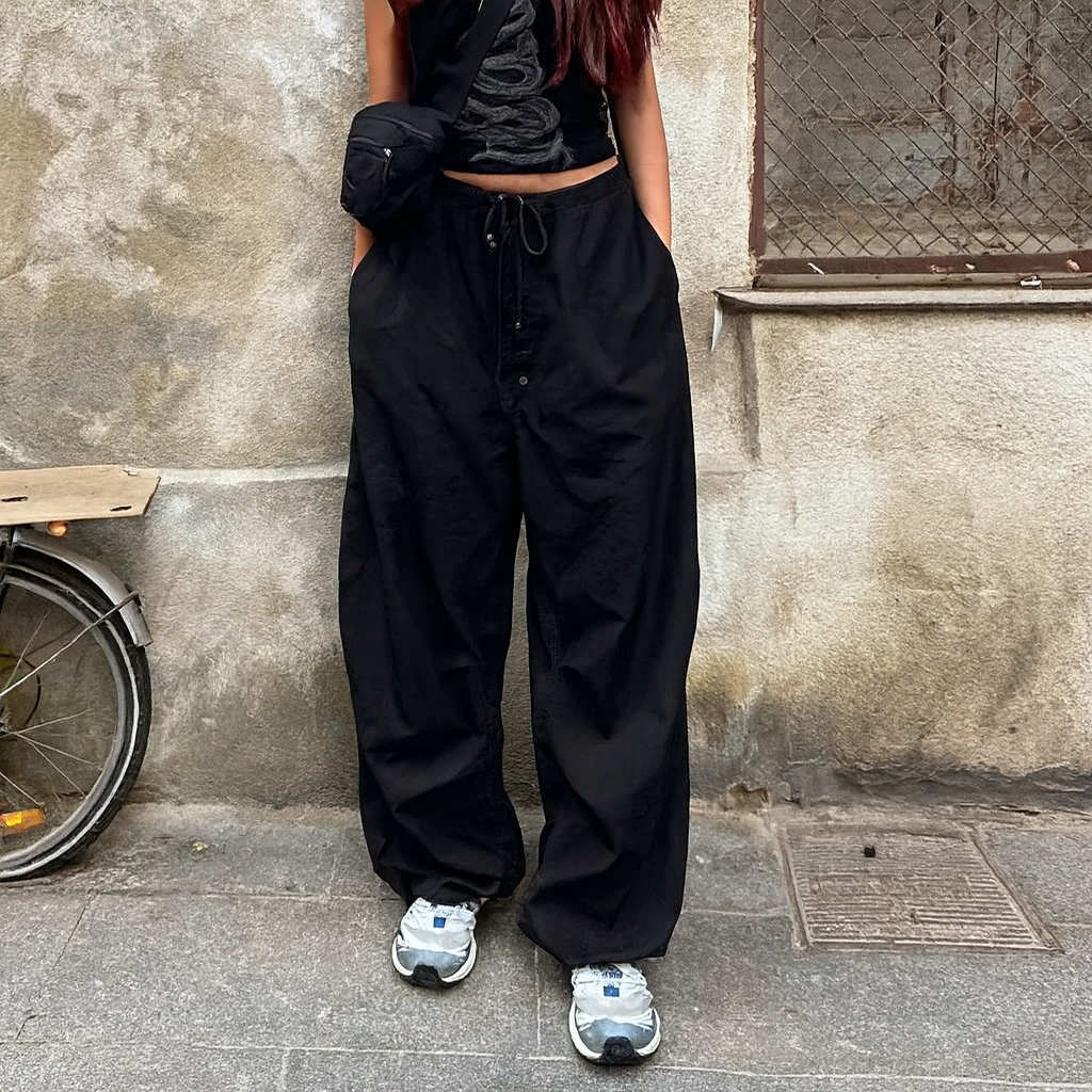 Little Black Pant | Wide-Leg Cargo