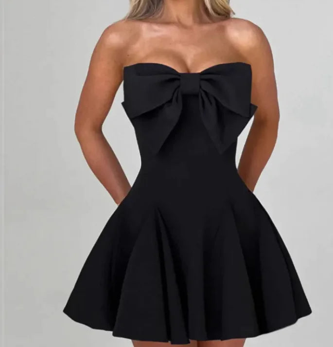Little Black Dress | Strapless Bow Mini